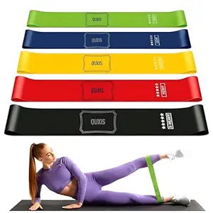 Resistance Bands Set for Men and Women, Pack of 5 Different Levels Elastic Band for Home Gym Long Exercise Workout – Great Fitness Equipment for Training, Yoga – Free Carrying Bag